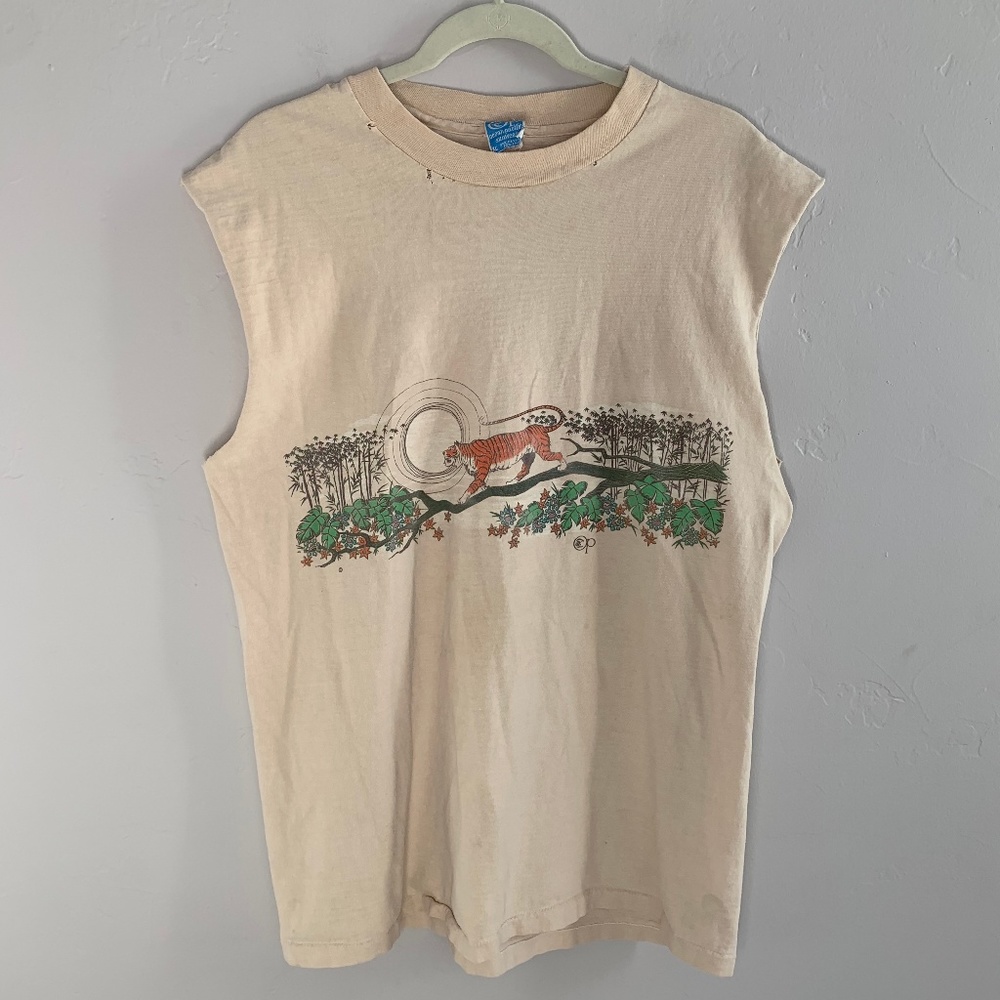 Vintage 80s Ocean Pacific OP Muscle Tank Top XL